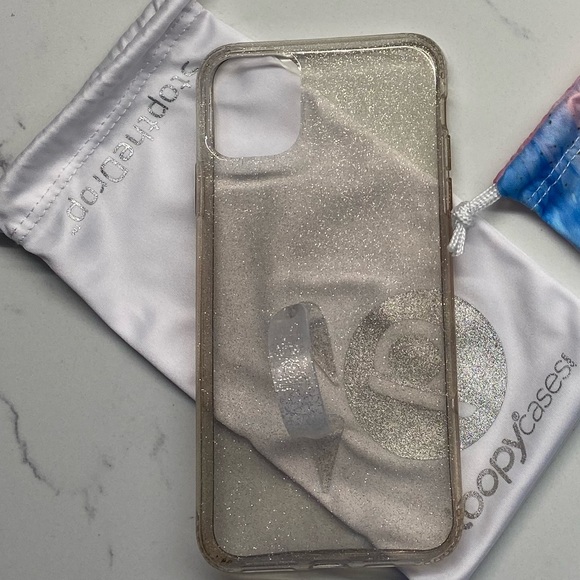 Loopy Phone Case Clear Silver Sparkle iPhone 11 Pro Max - Picture 3 of 4
